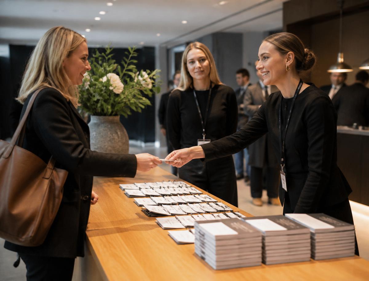 Registrering ved inngangen på et bedriftsforum